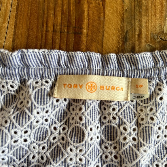 Tory Burch Blue & White Eyelet Cover Up - Picture 4 of 8